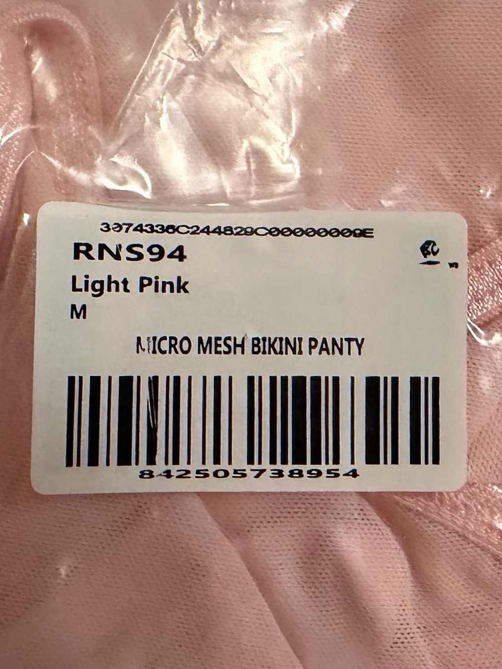 Los Angeles Apparel - Pink Micro Mesh Spaghetti Bralette & Bikini Panty - Medium - Picture 5 of 5